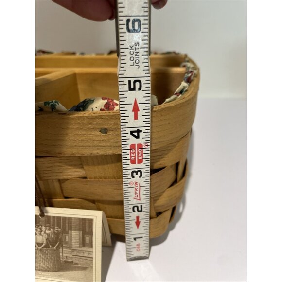 Peterboro Basket Co Divided Caddy Buffet Server Fabric Plastic Liners Farmhouse - Picture 14 of 14